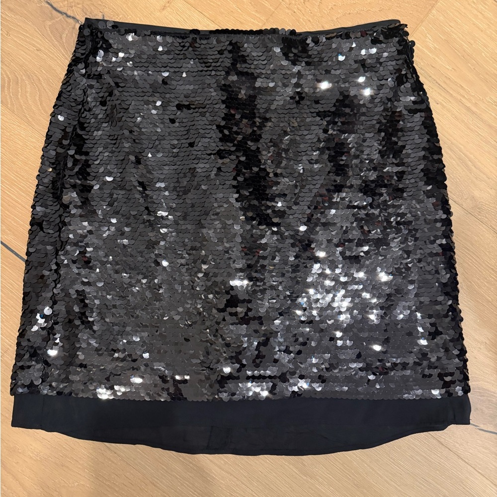 J. Crew Black Sequin Mini Skirt